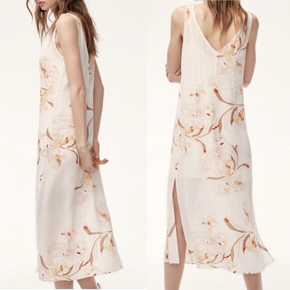 Aritzia Little Moon Akila Dress Size Large Feminine Art Slip Romantic Neutral - Picture 1 of 16